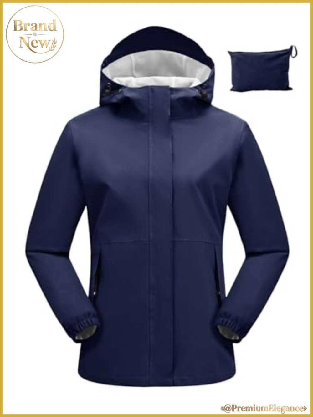 Women's Cycling Rain Jacket Waterproof Lightweight Packable Hooded Windbreaker
